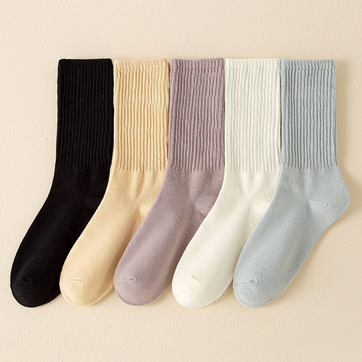 NEW SOLID COLOR CASUAL ALL-MATCH MID-TUBE SOCKS