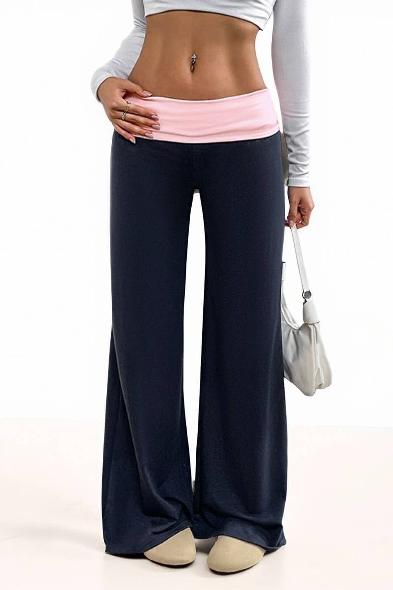 CWBLP00933_LOW WAIST COLORBLOCK WIDE LEG TRACK PANTS