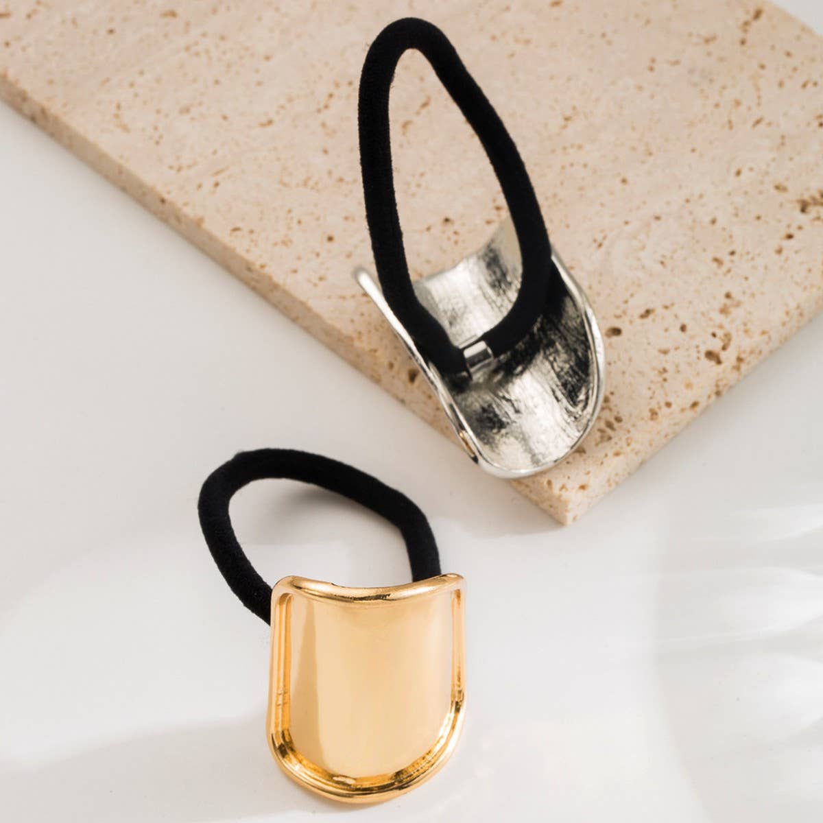 Minimalist Irregular Metal Elastic Hair Tie