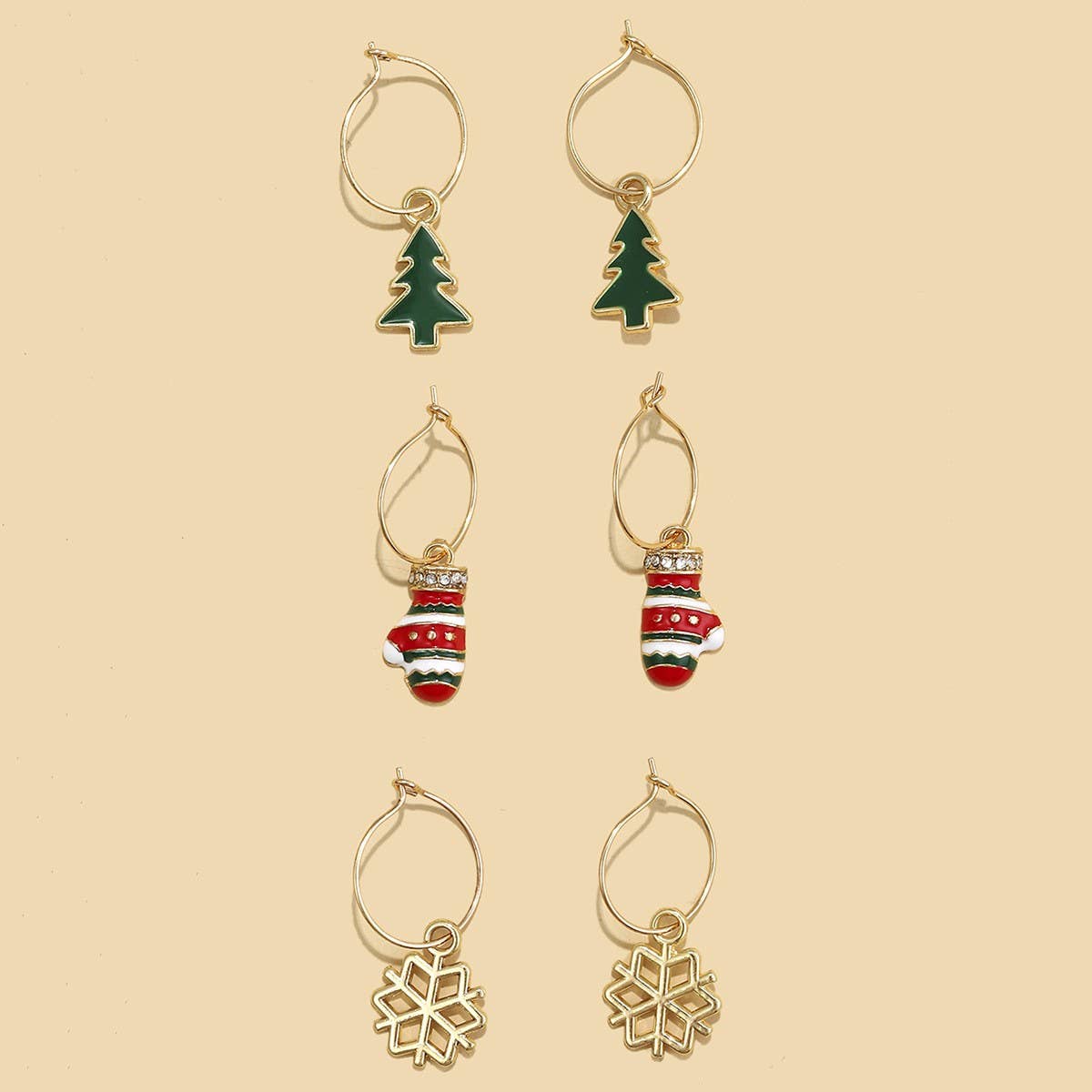 CHRISTMAS EARRING COMBINATION CARTOON EARRING SET