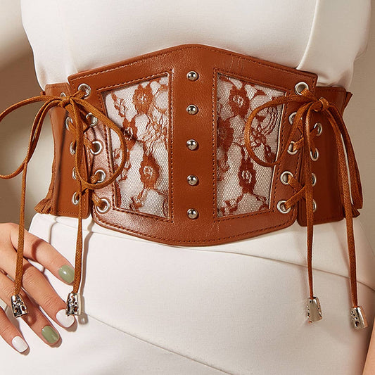 WOMEN LACE ELASTIC WAIST BELT_CWABE0267