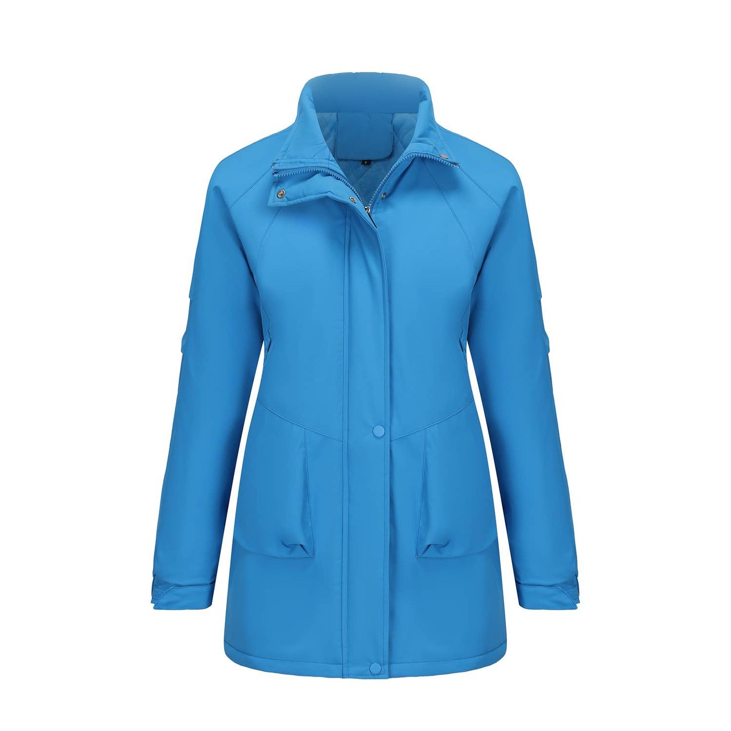 Windproof and warm long hiking jacket