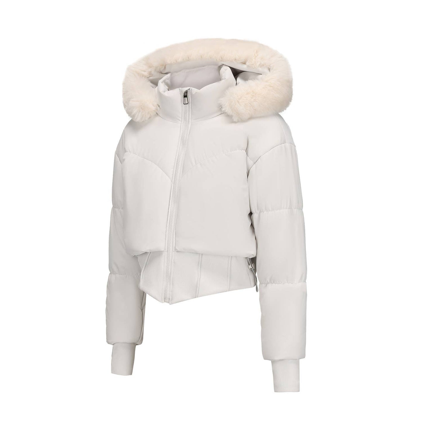 Thick cotton-padded jacket with a cinched waist