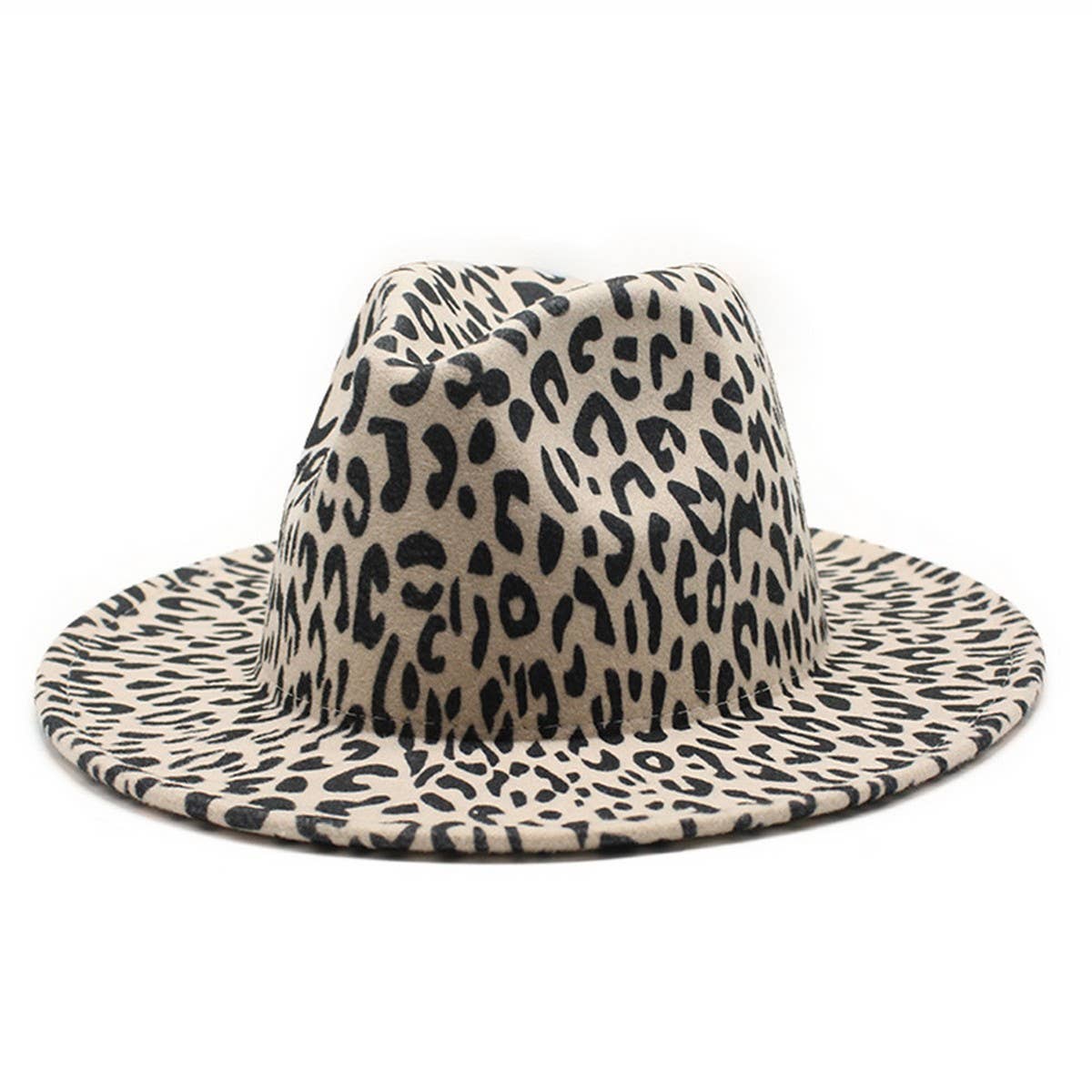 FEDORA HAT LEOPARD PRINT HAT JAZZ WIDE BRIM HAT_CWAH2545