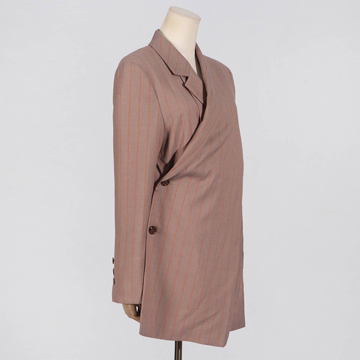 Asymmetric Buttoned Loose Blazer for Women_CWOCO1244