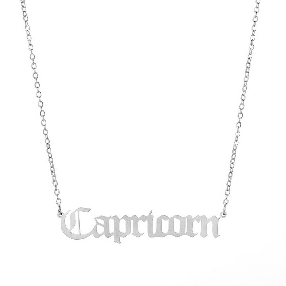 STAINLESS STEEL ZODIAC PENDANT CLAVICLE NECKLACE_CWMM2719