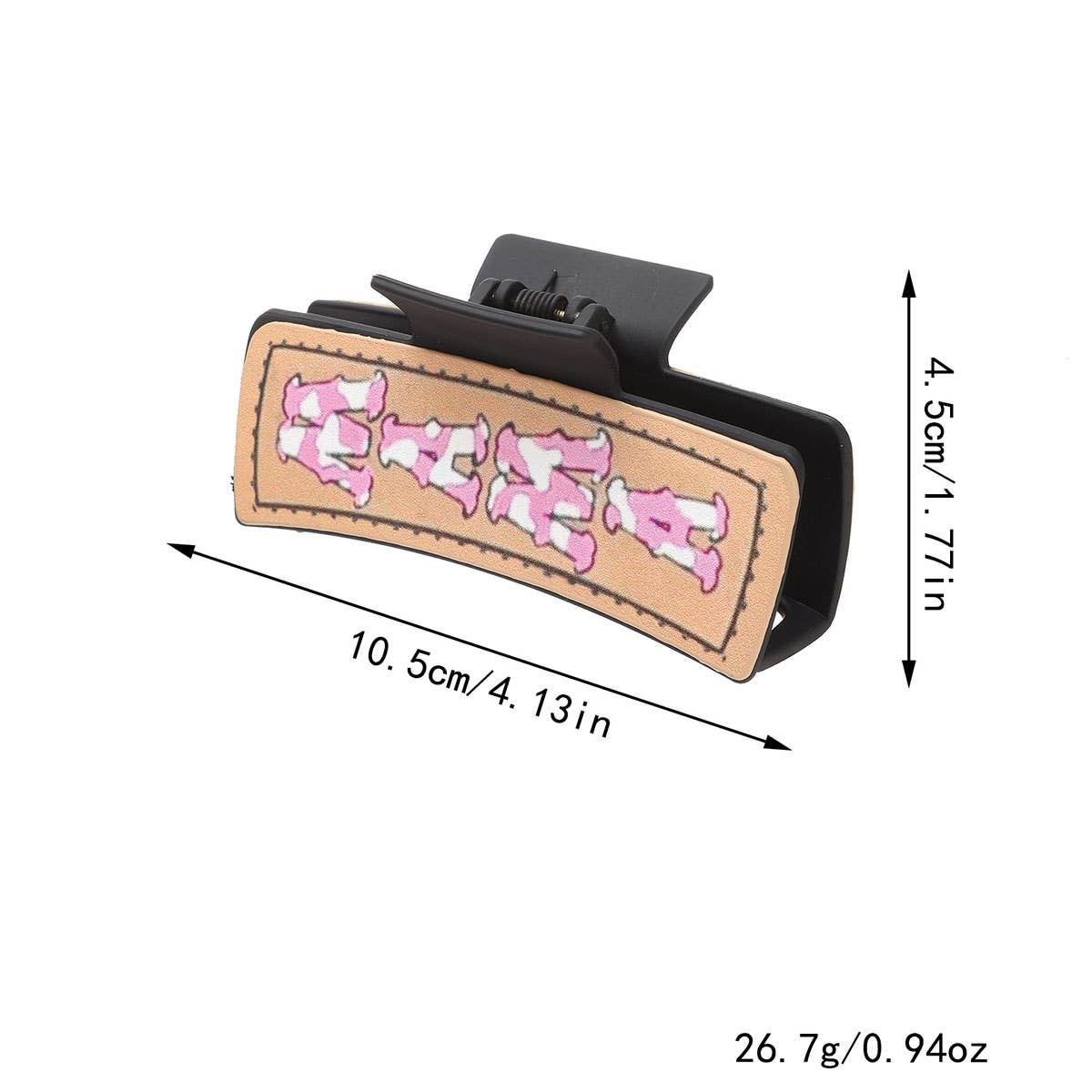 Western Cactus Sunflower Hair Claw - Leather Clip