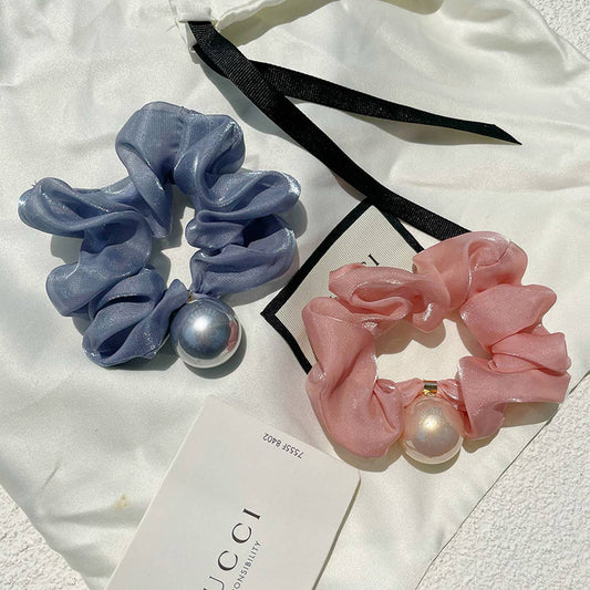 RETRO SIMPLE PEARL LARGE INTESTINE HAIR TIE_CWAHA0761