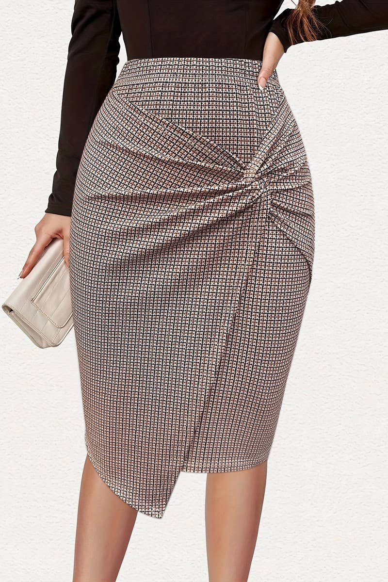 CWBMS0411_ELEGANT AND STYLISH COMMUTER FRONT TWIST SKIRT