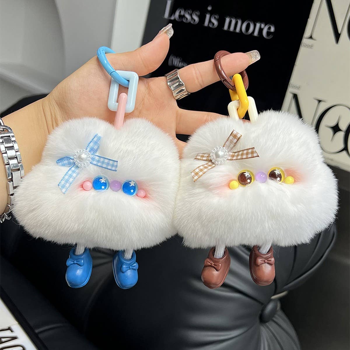 CUTE PLUSH CLOUD CAR KEYCHAIN BAG PENDANT