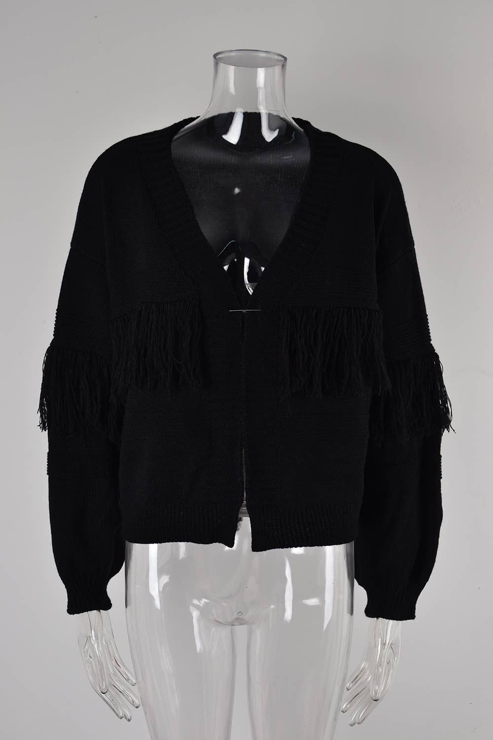 KNIT CARDIGAN FRINGE SWEATER CARDIGAN FOR WOMEN