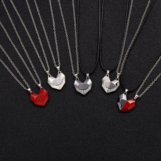 FASHIONABLE SPLICING MAGNETIC HEART NECKLACE