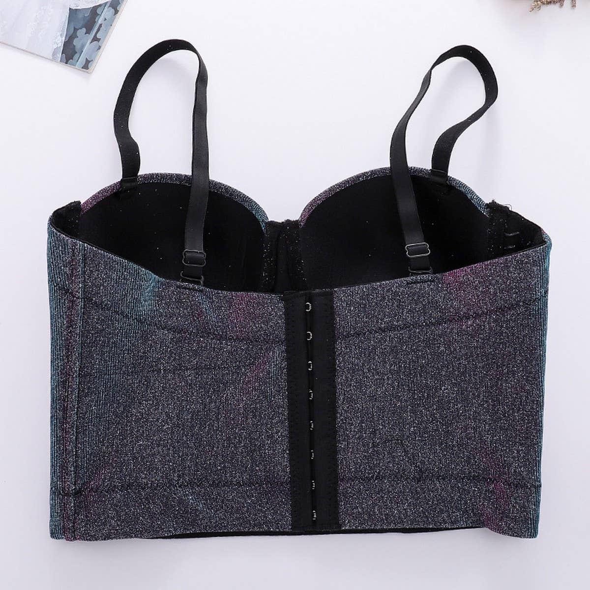 ILLUSIONARY GOLD POWDER SPARKLING FISHBONE CORSET