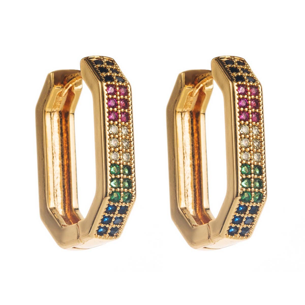 Luxury Micro Geometric Copper Hoop Earrings