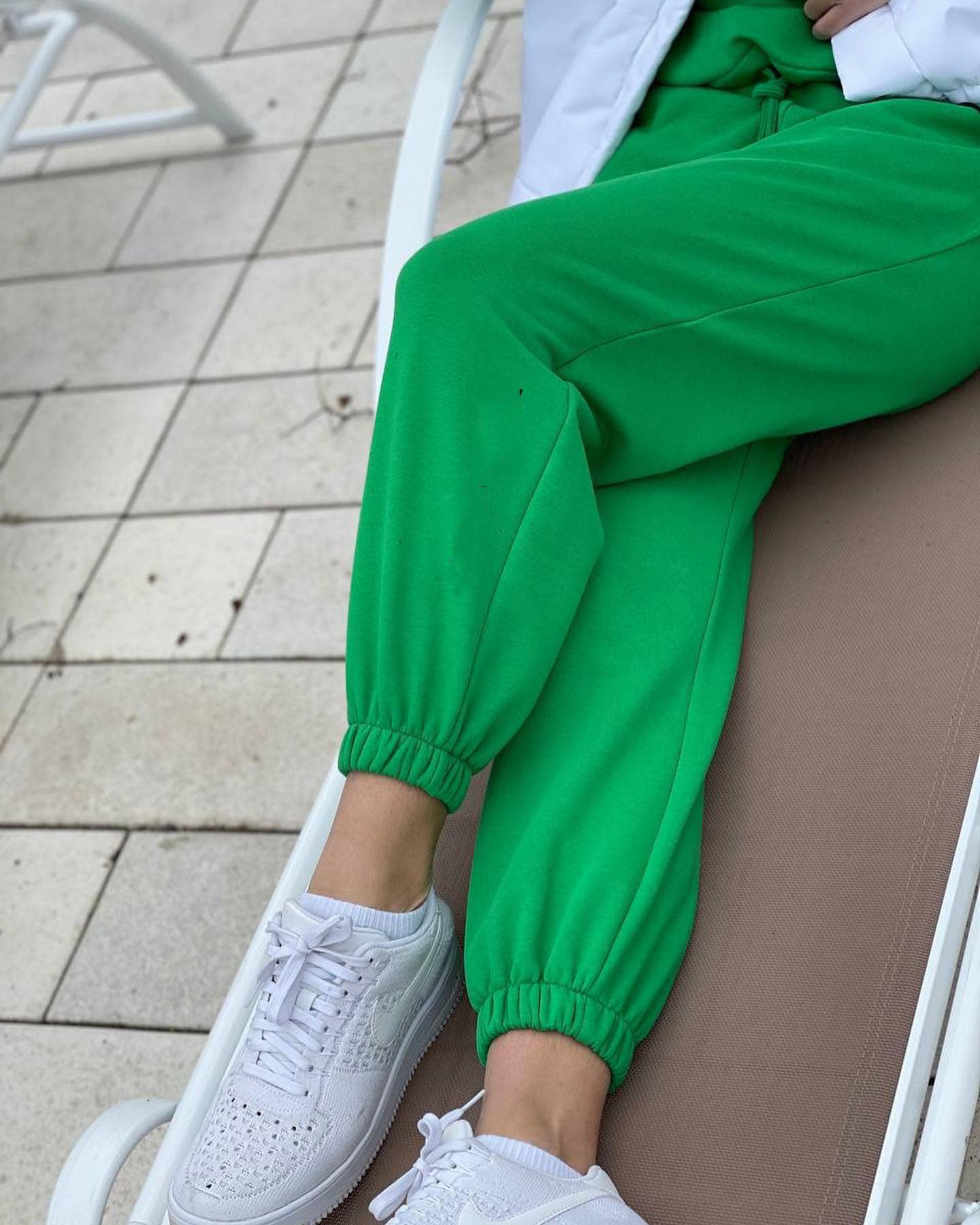 Drawstring short jacket and long pants set