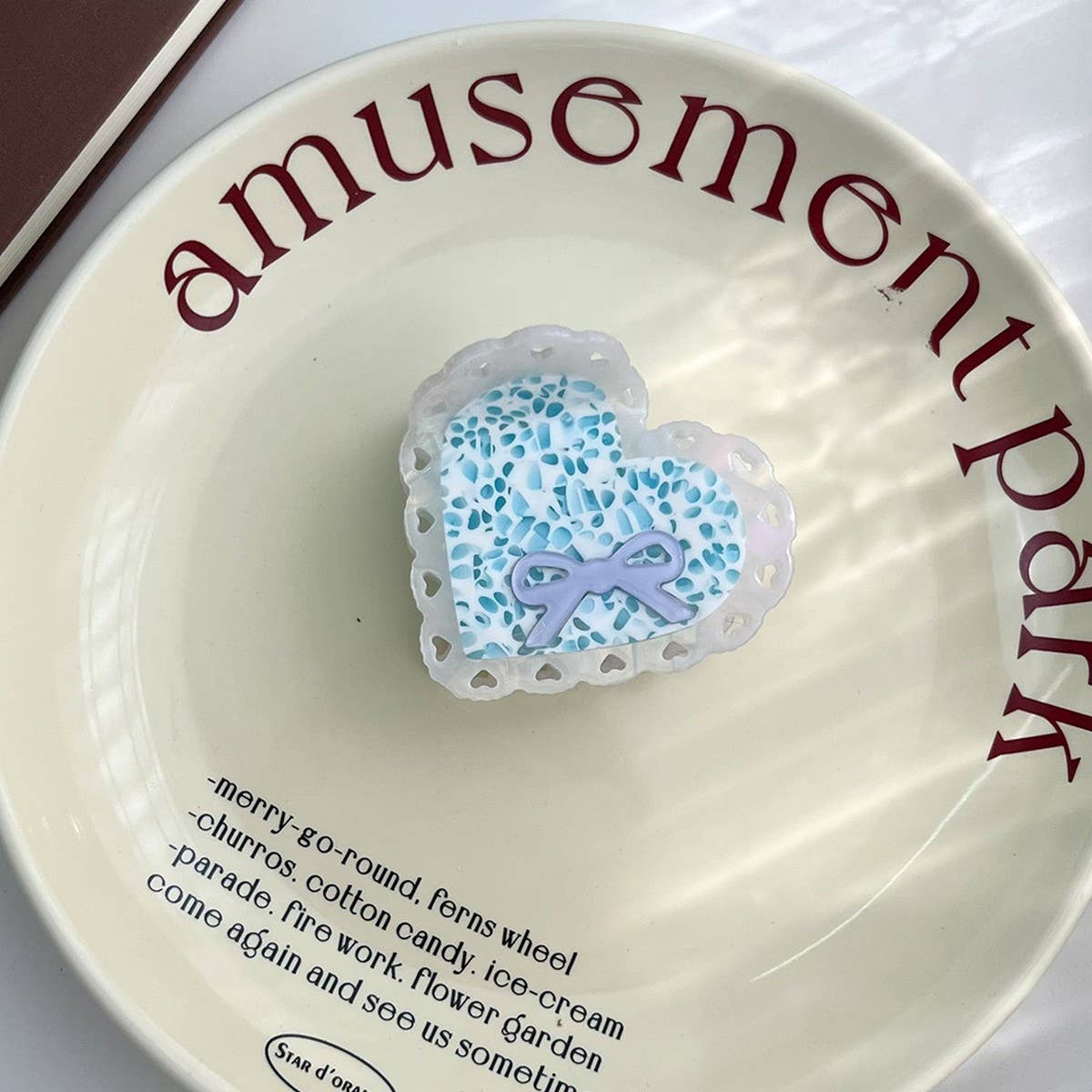 Elegant Bow Acetate Claw ? Cute Hollow Heart Clip