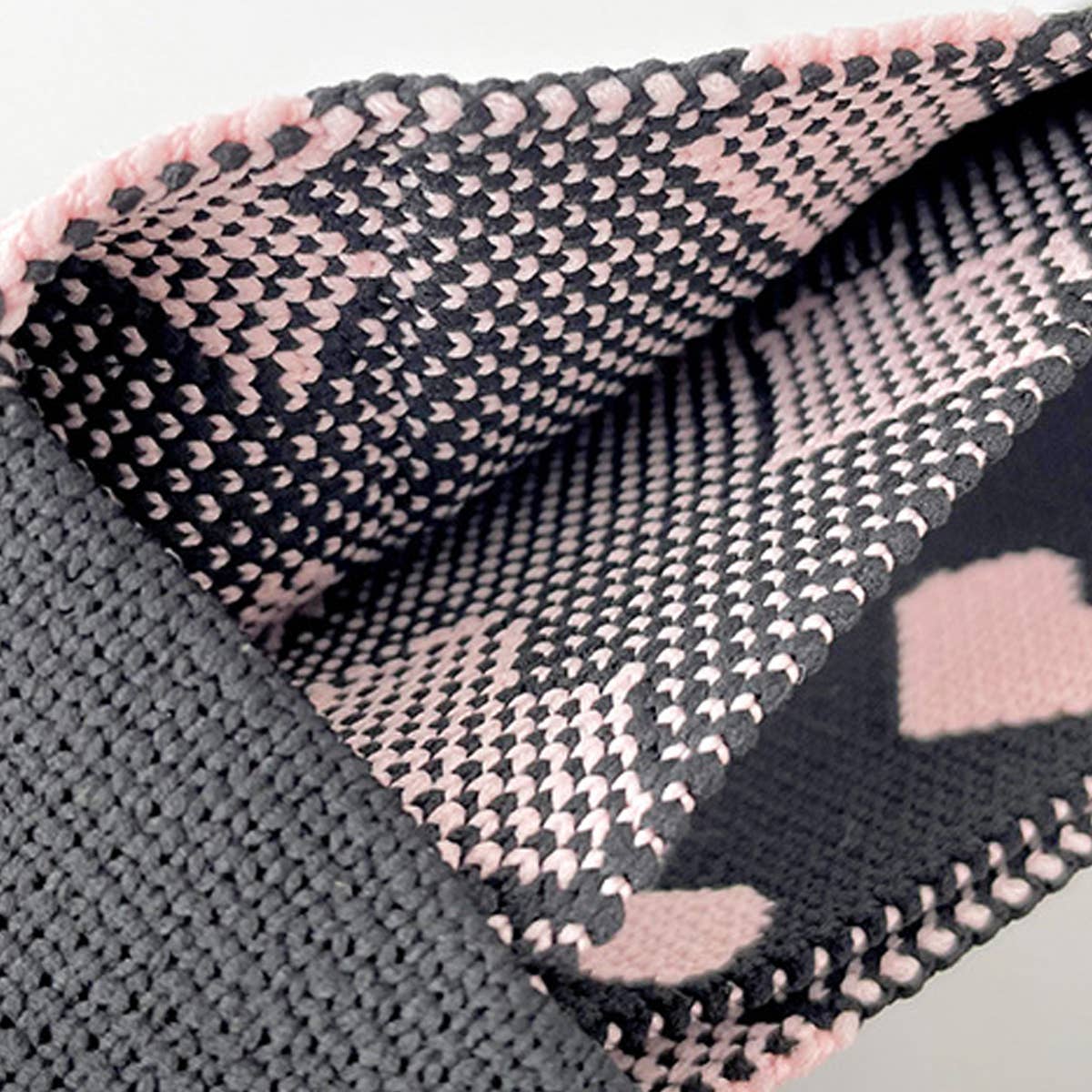 CONTRAST COLOR LOVE KNITTED TOTE BAG_CWAB1492