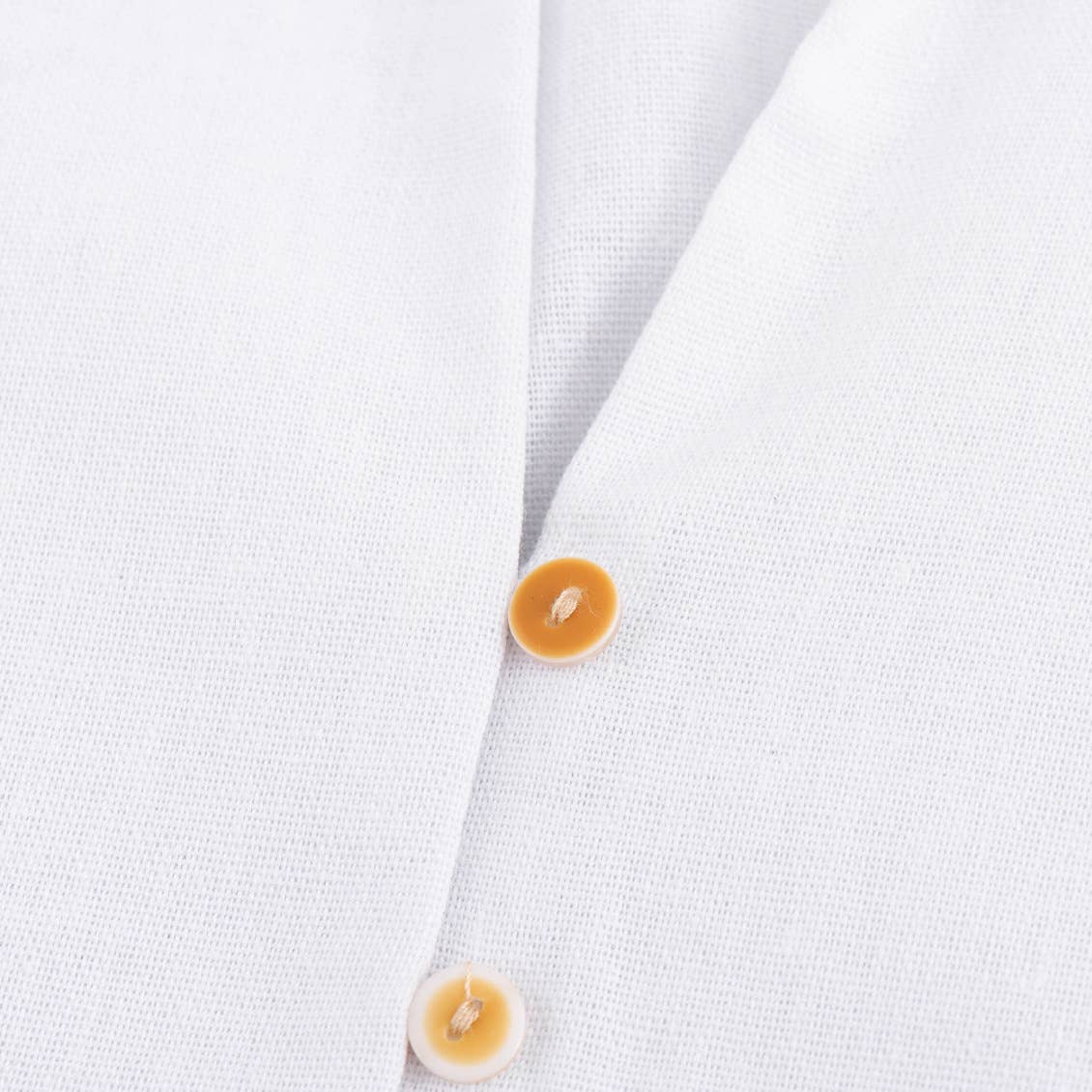 Stylish linen mixed waist one-breasted dress