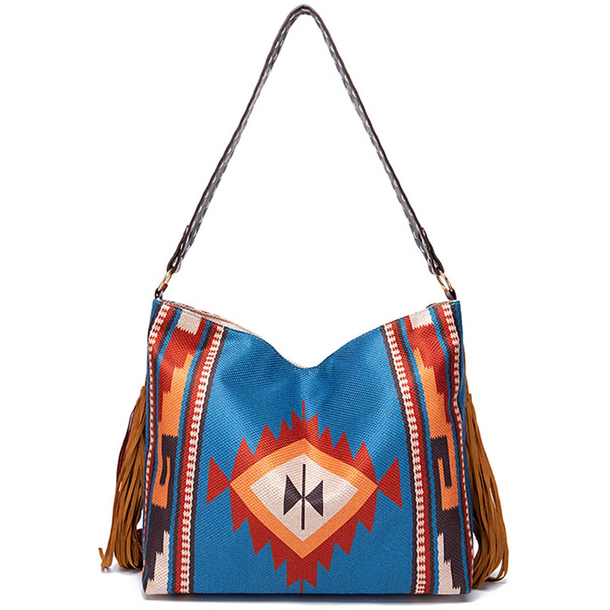 WOMEN CANVAS ETHNIC TRAVEL TASSEL BAGS_CWAB0560