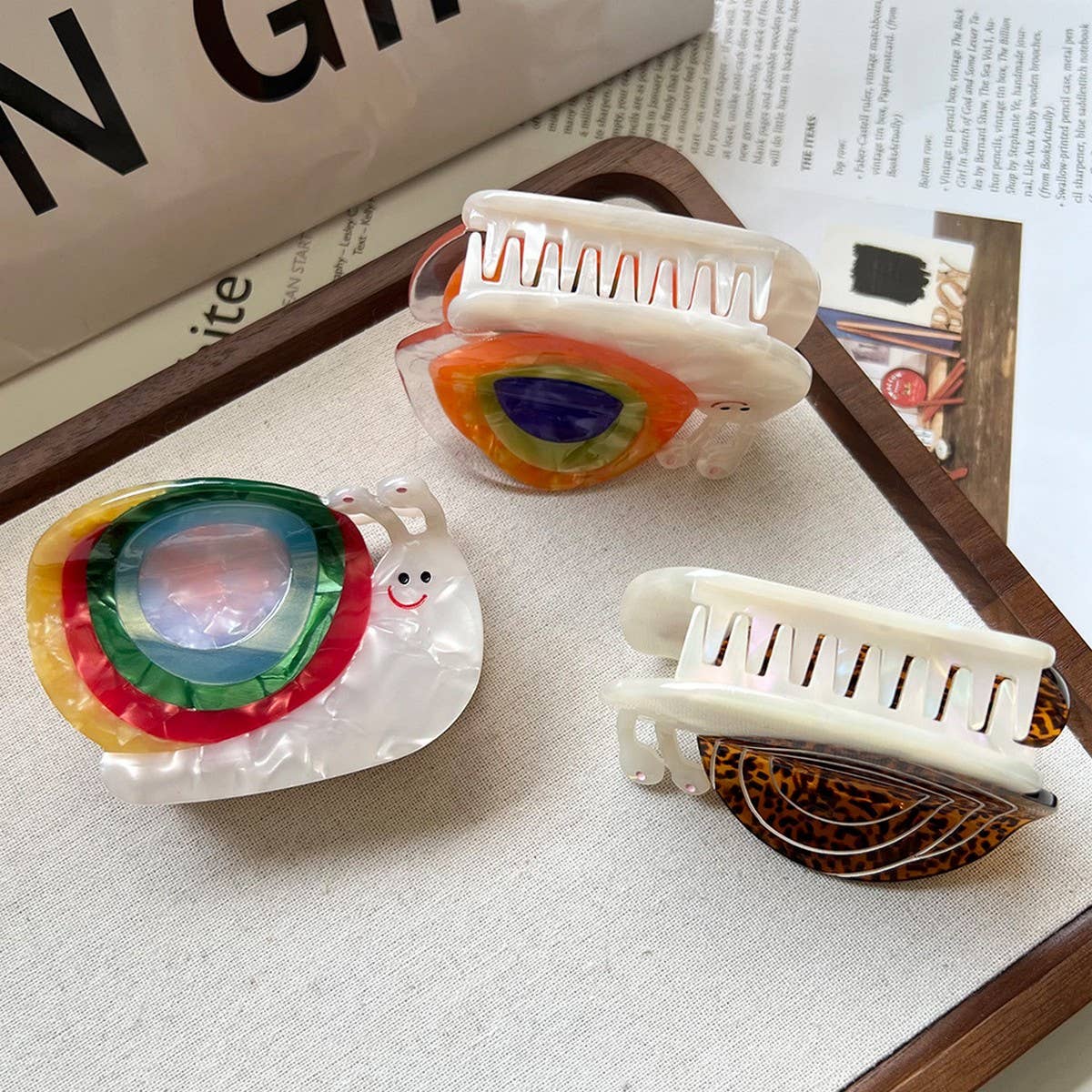 Colorful Snail Acetate Claw Clip ? Elegant Cartoon