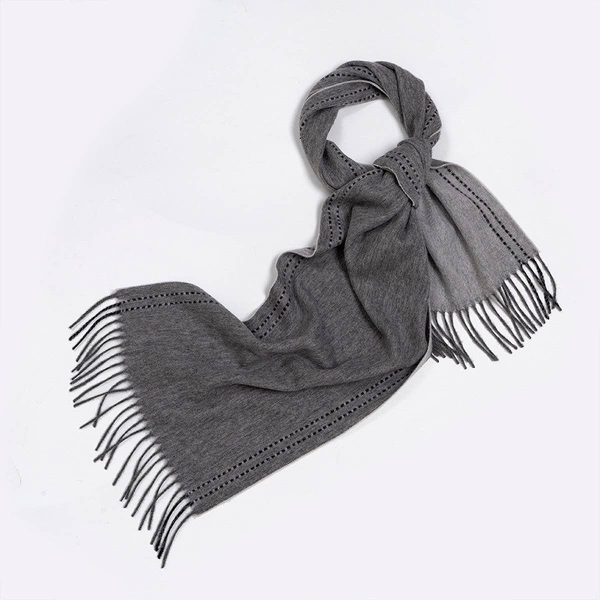 100% Wool Double-Sided Scarf - Warm Unisex Shawl_CWASC2306