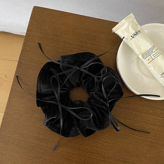 French ballet bow velvet fabric large scrunchie