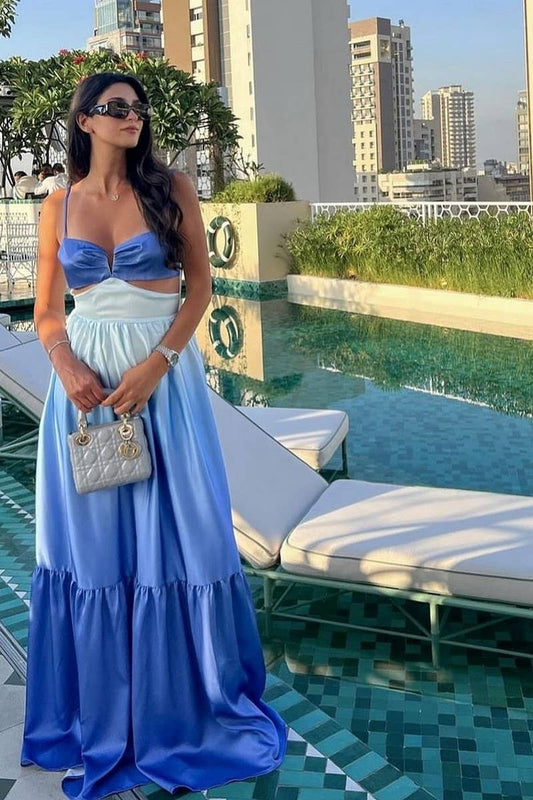 CWDMD4149_GRADIENT COLOR SUSPENDER LONG DRESS