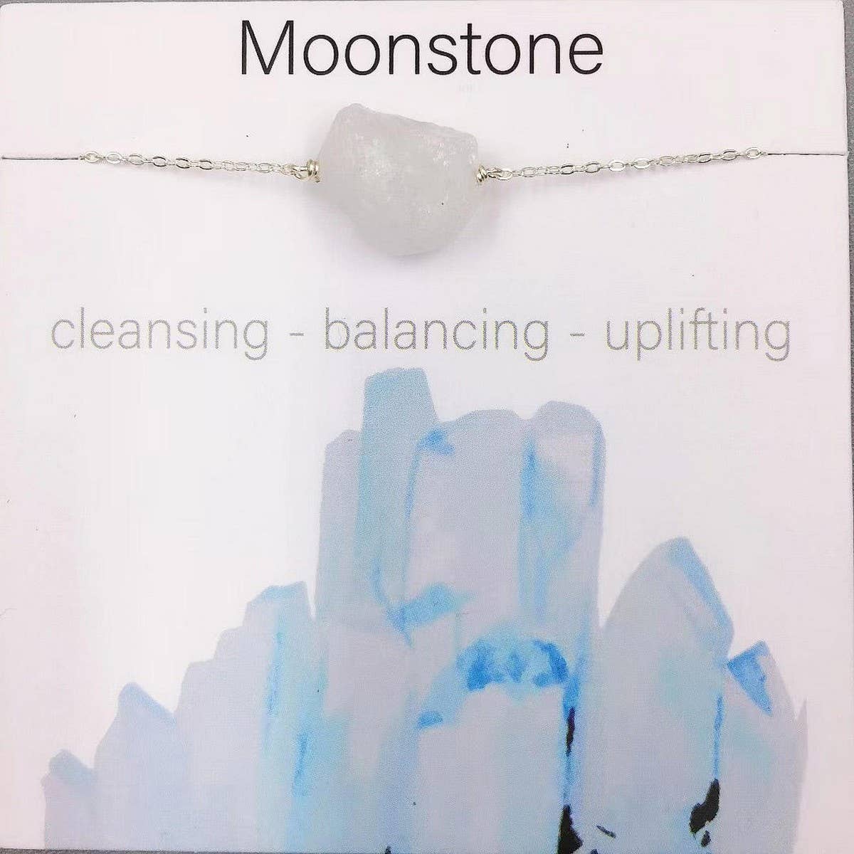 NATURAL CRYSTAL PENDANT NECKLACE WITH CARD