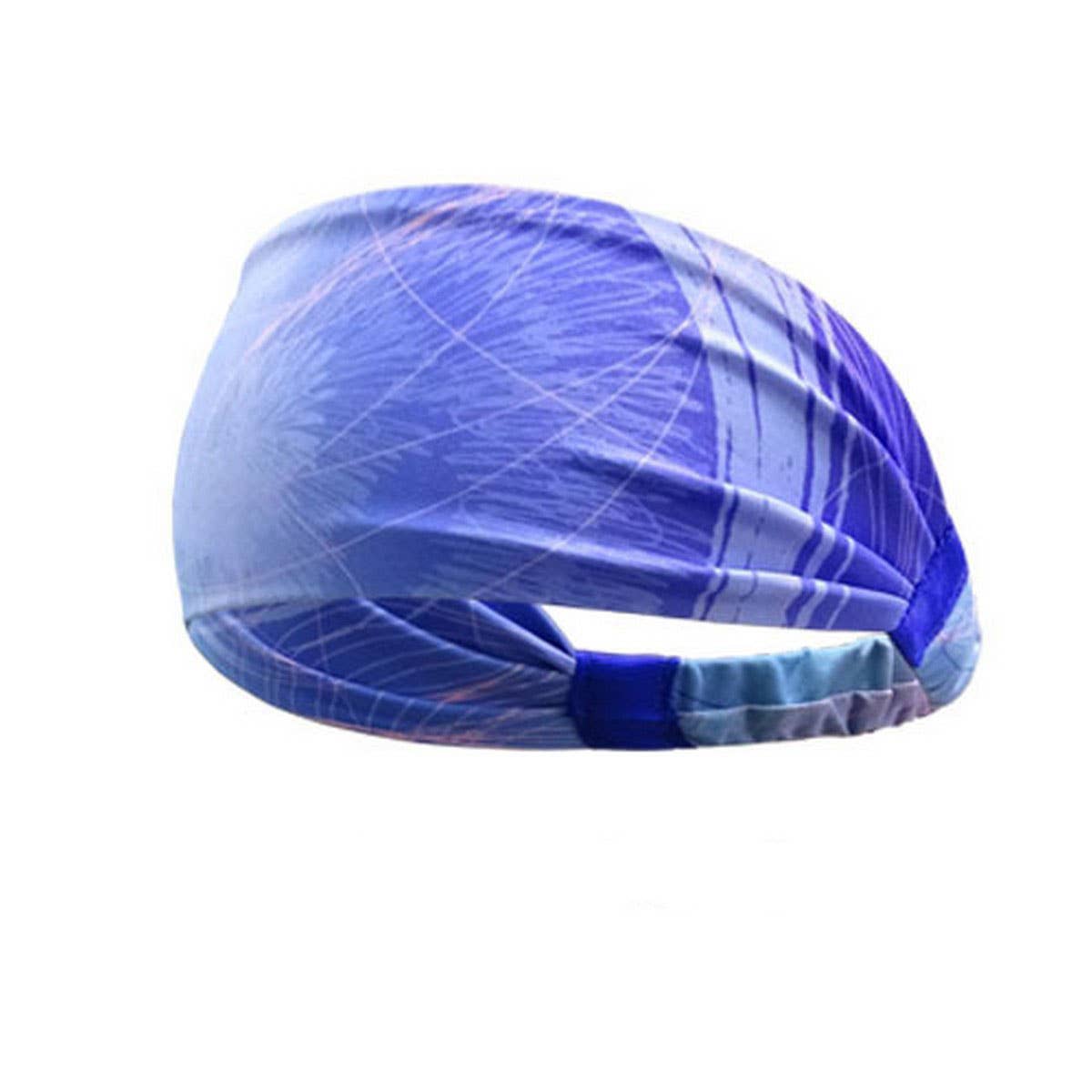 Wide Printed Sports Headband for Yoga & Workouts