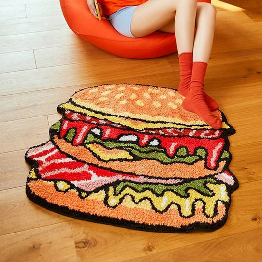 Trendy Burger Rug for Bedroom, Living Room, Sofa