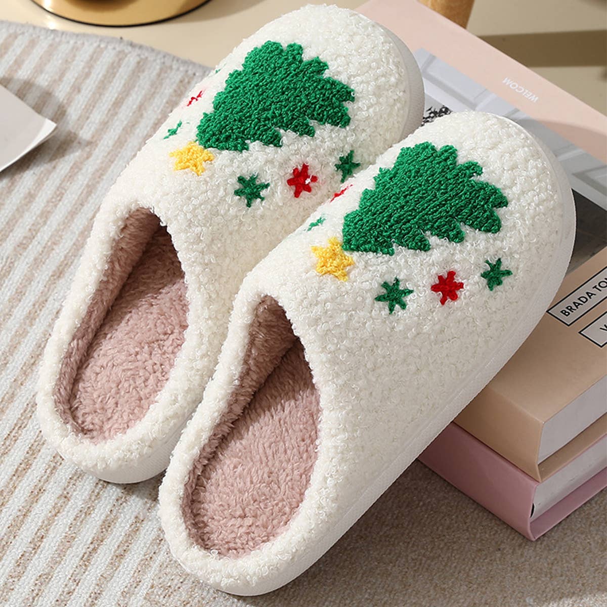 HOME CHRISTMAS TREE WARM COTTON SLIPPERS