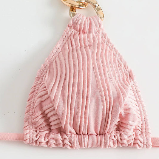 WOMEN SWIMSUIT METAL CHAIN BIKINI