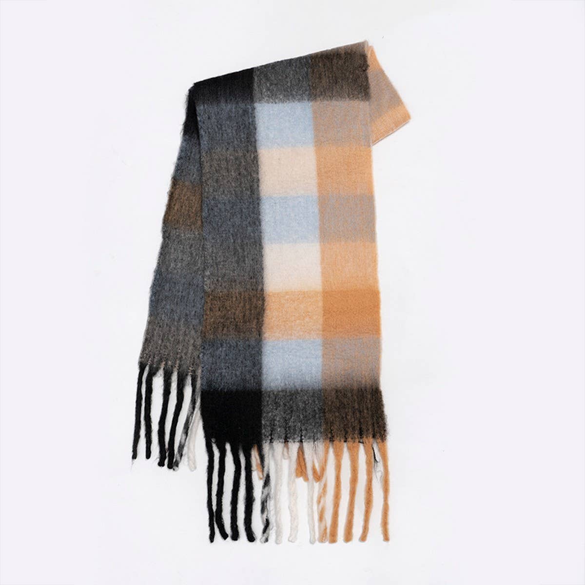 Rainbow Tassel Faux Cashmere Scarf for Winter_CWASC2360