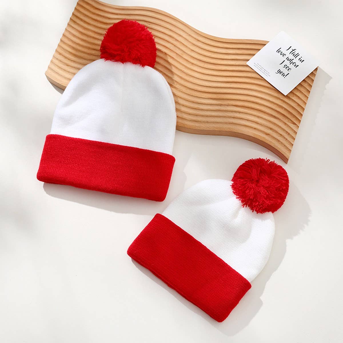 CWMS02754_CHRISTMAS STRIPED KNIT BEANIE HAT