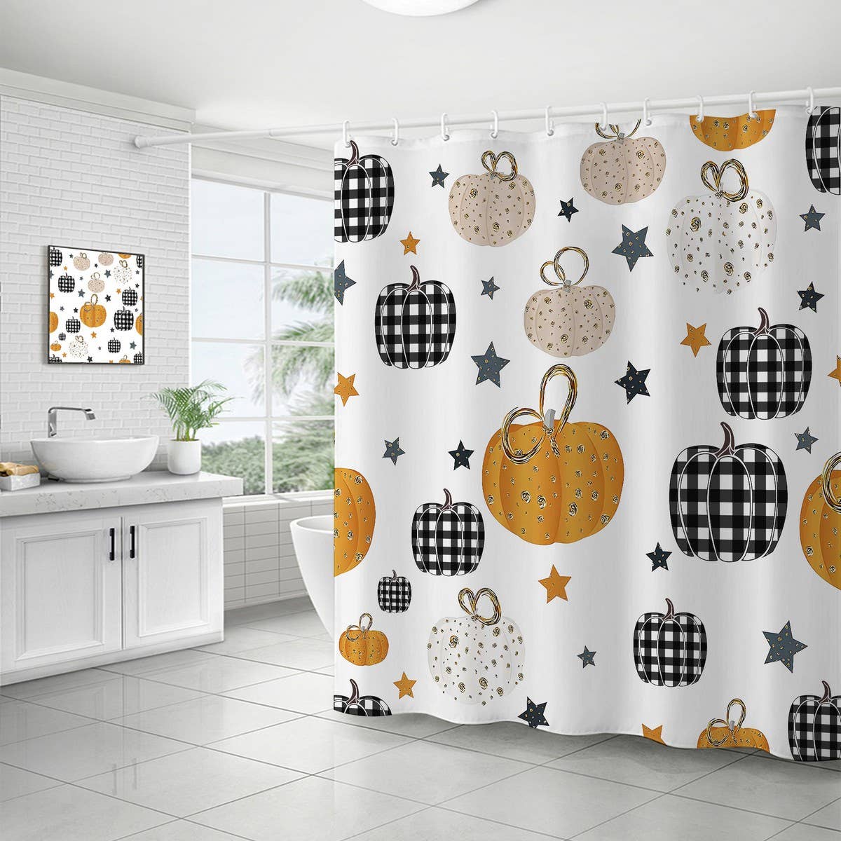 HARVEST PUMPKIN SERIES SHOWER CURTAIN