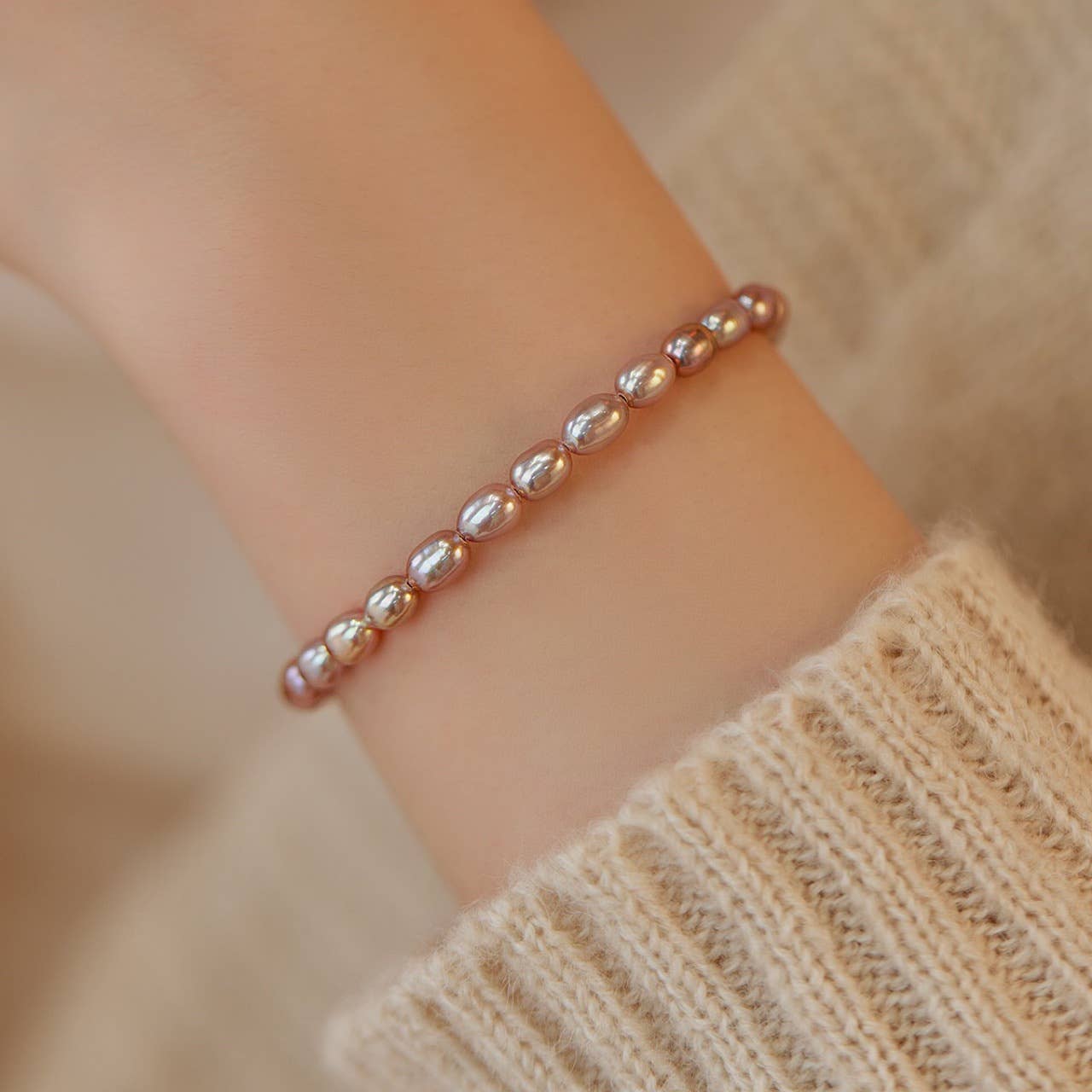 Purple freshwater high-end pearl bracelet