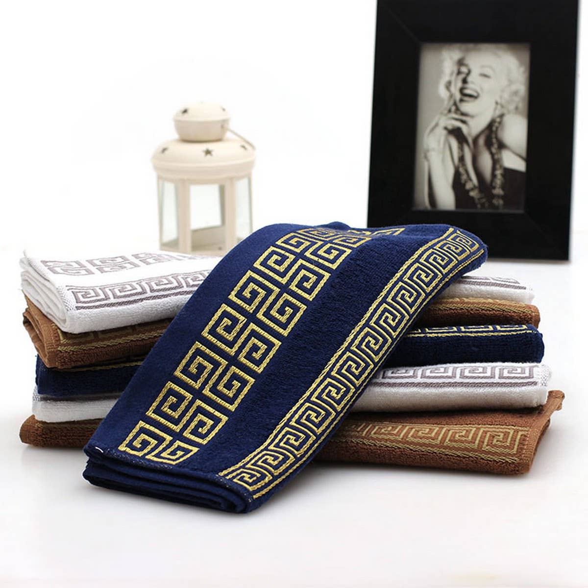 MAZE PATTERN THICK COTTON TOWEL BATH TOWEL