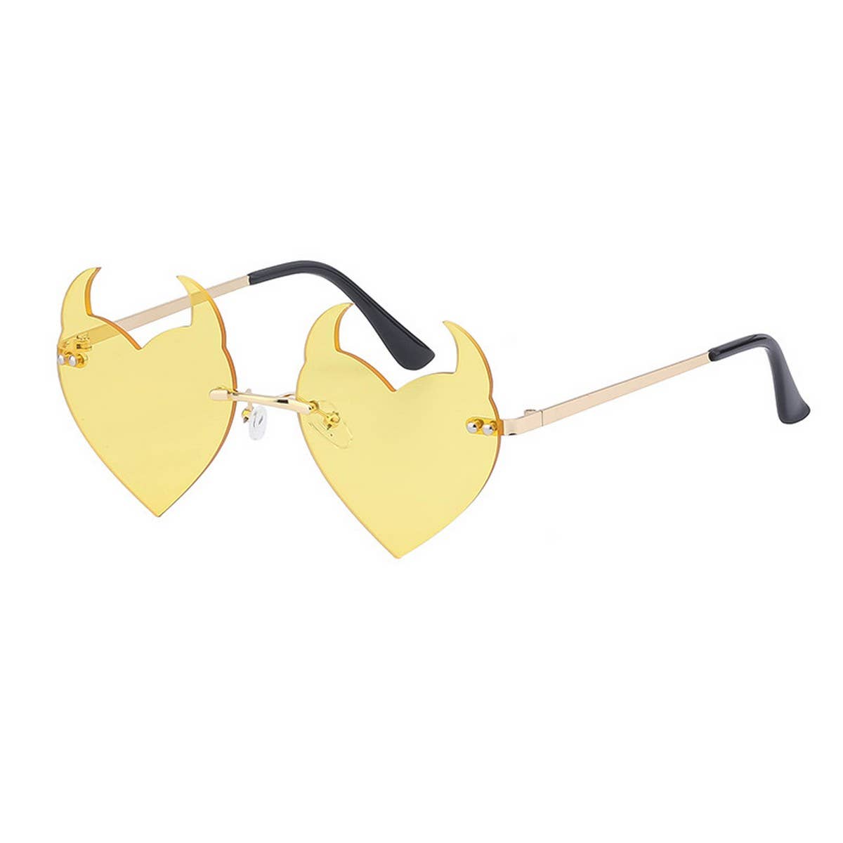 FASHIONABLE PERSONALITY DEVIL HORN LOVE SUNGLASSES