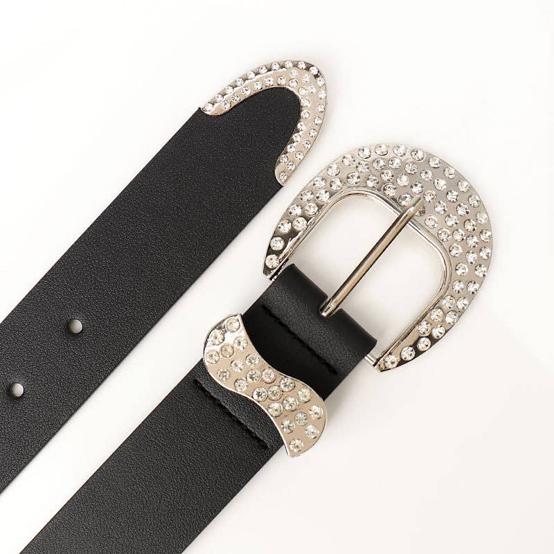 Y2k retro diamond-encrusted women's belt