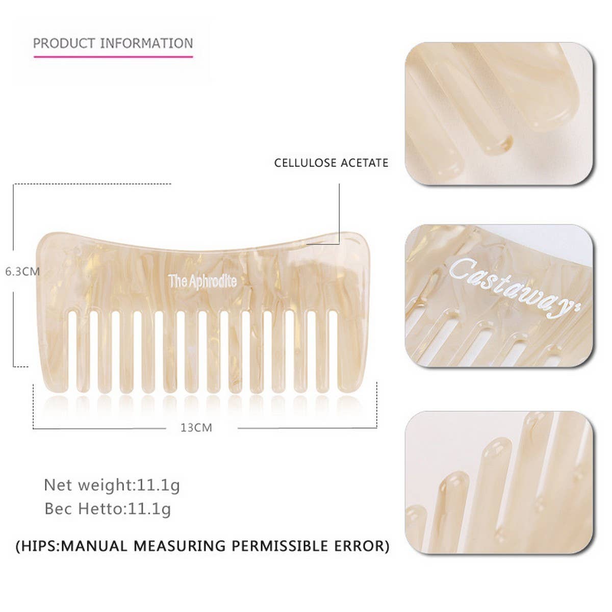 ACETATE HAIR COMB ANTI-STATIC HAIR COMB_CWAHA4195