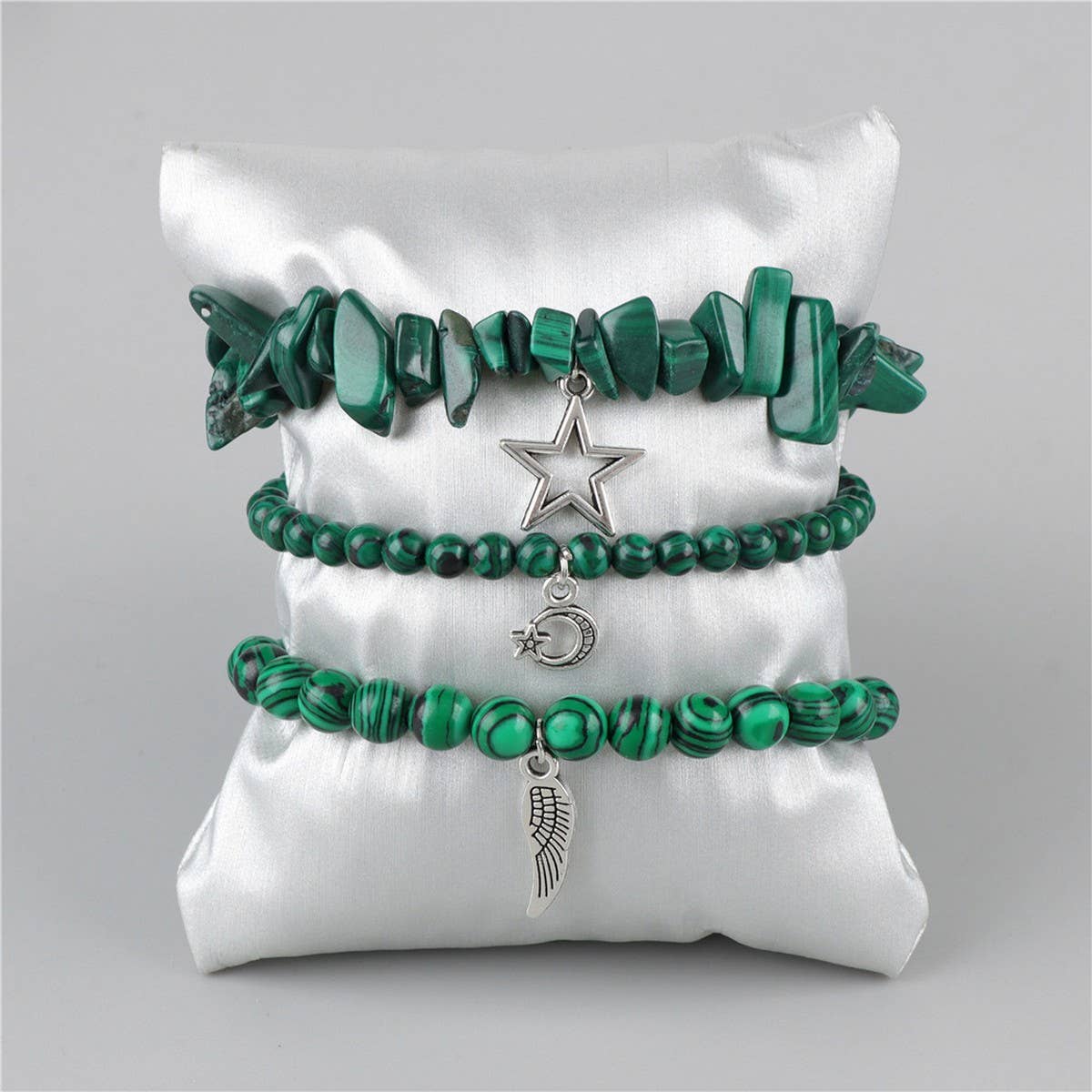 CWAJE4223_NATURAL STONE SIMPLE STAR LEAF PENDANT BRACELET