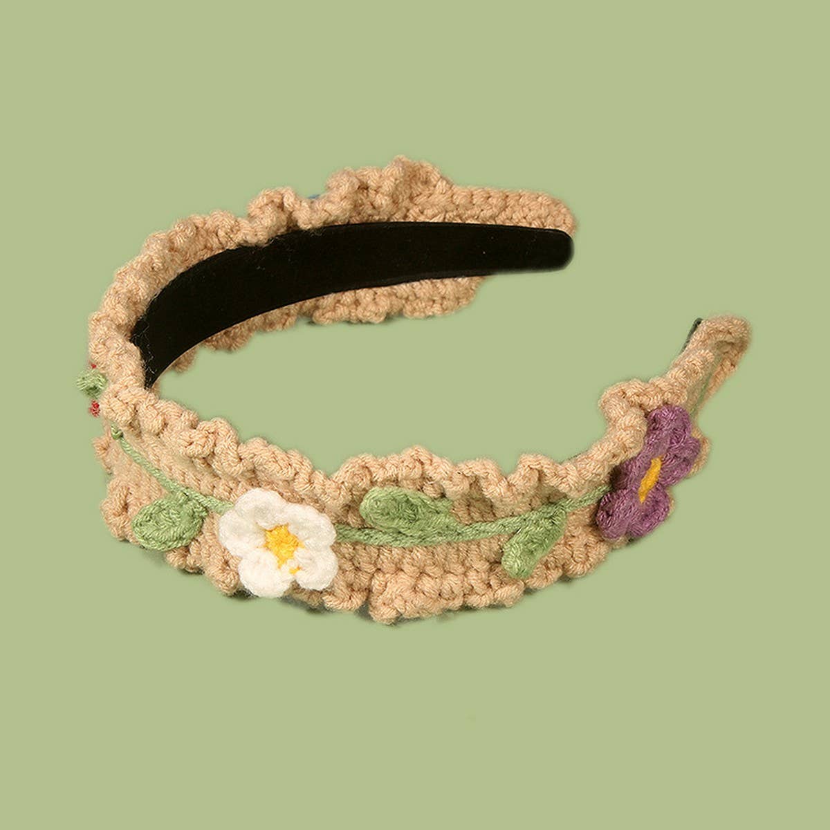 SWEET FLORAL WIDE-BRIMMED HAND-WOVEN HEADBAND_CWAHA1322