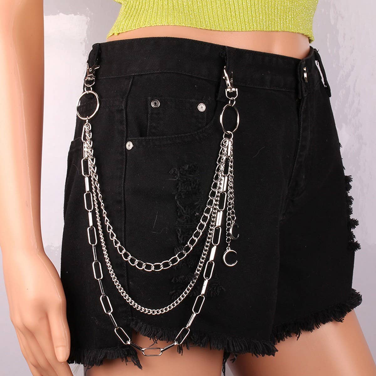 HIP HOP ROCK STYLE MOON PENDANT PANTS CHAIN