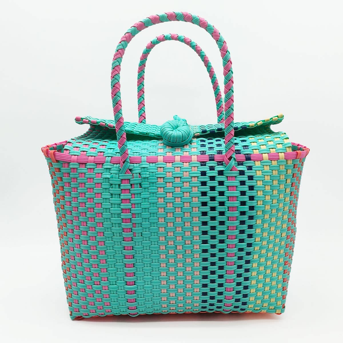 FRESH CONTRASTING COLOR HANDWOVEN BAG_CWAB2111