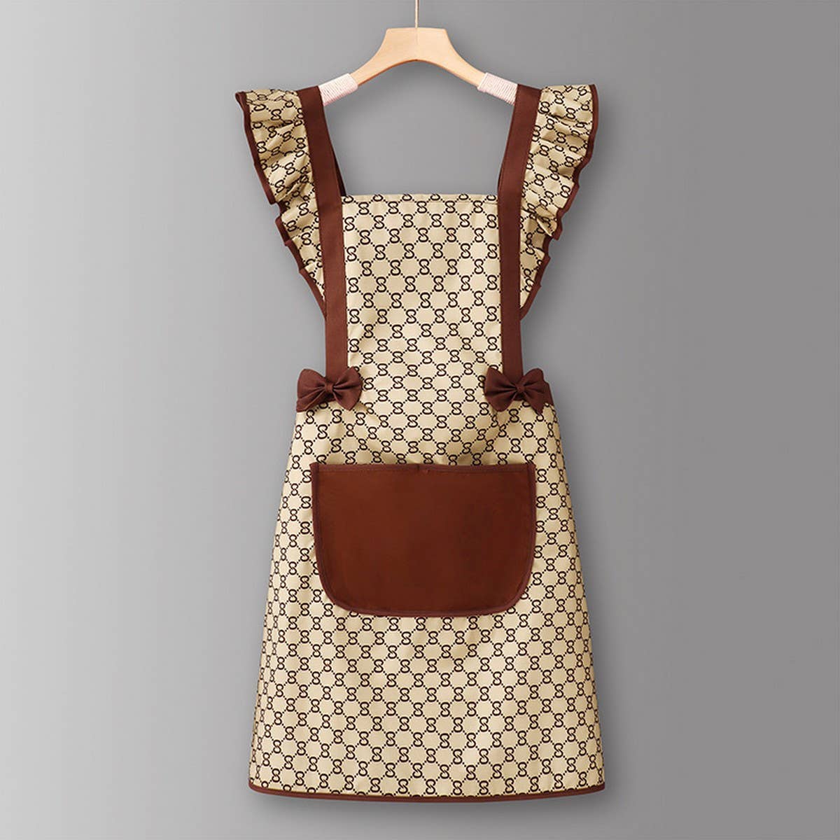 Houndstooth /Solid Color Waterproof Work Apron