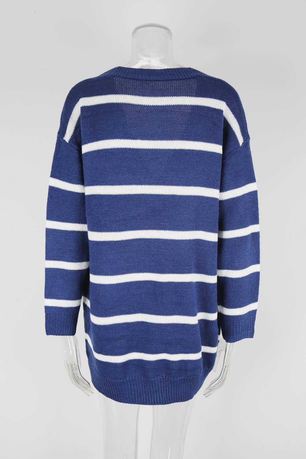 Simple and versatile button striped coat