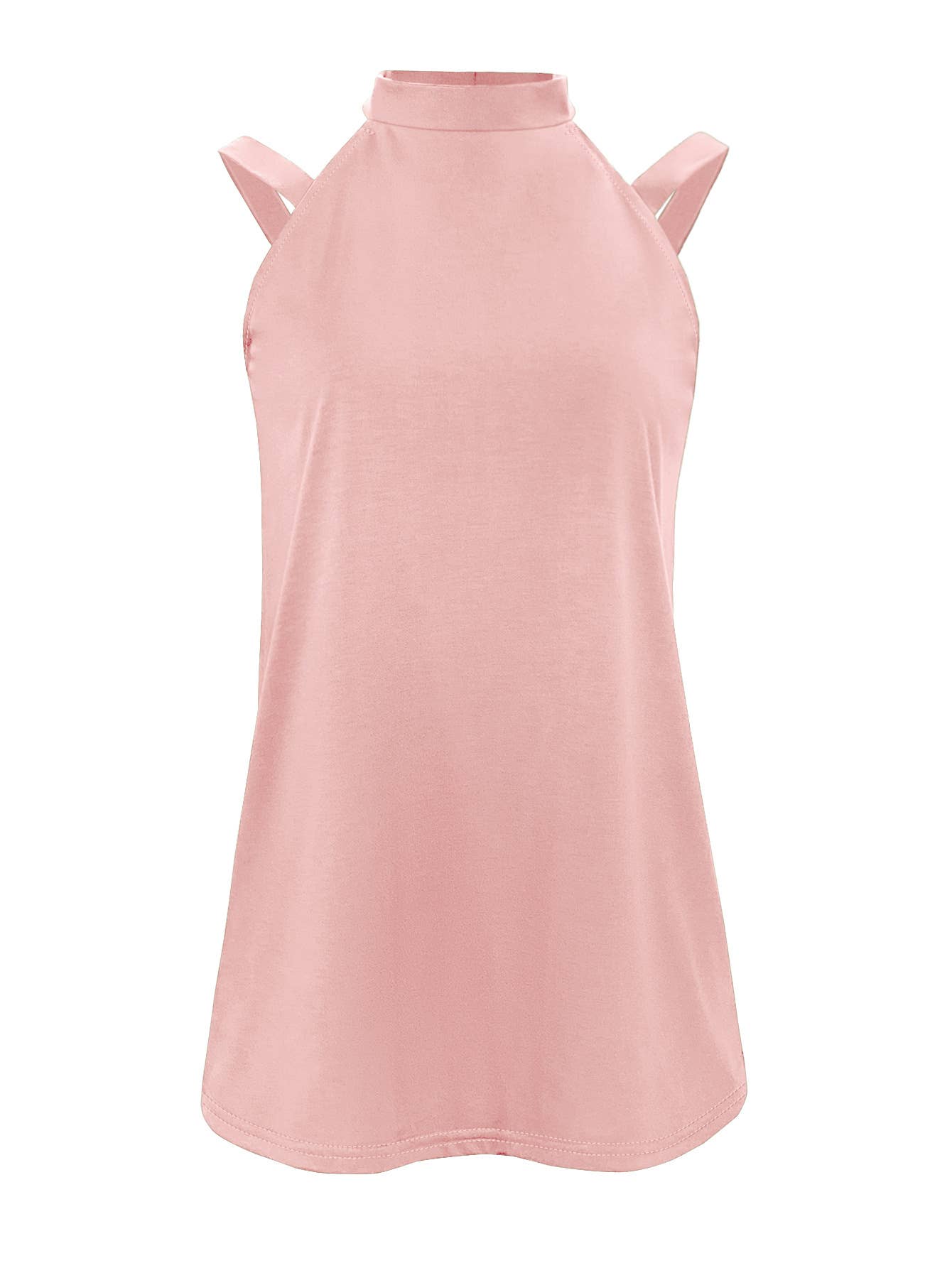 Solid color sleeveless sexy off-the-shoulder top