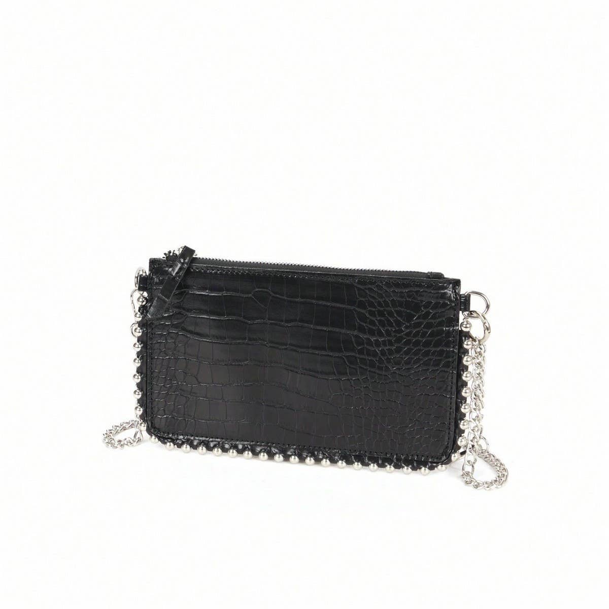 Studded Beaded Chain Mini Shoulder Bag_CWAB5720