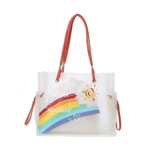 Fashionable pvc transparent jelly tote bag