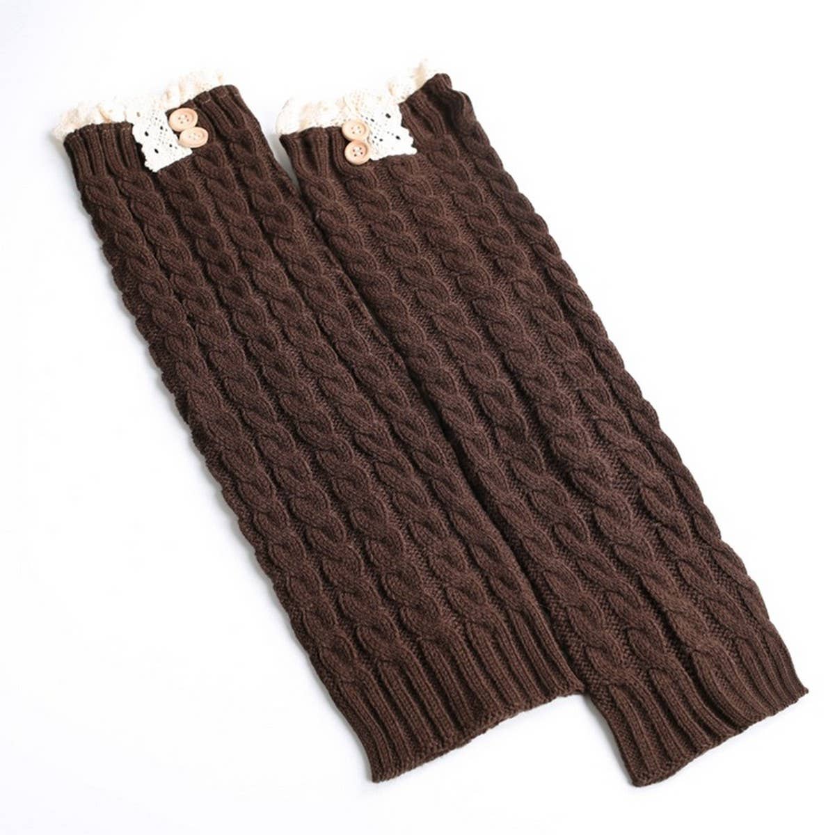 WARM BOOT COVERS WINTER LACE TWIST BUTTON SOCKS